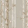 wallpaper - birds in the woods - beige