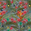 This tropicana design is available as a wallpaper, interior fabric velvet and linen and my commercial fabric range.