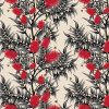 bees-in-the-bottlebrush_bright-red-flowers Beautiful fabric and wallpaper suitable for residential and commercial interiors.