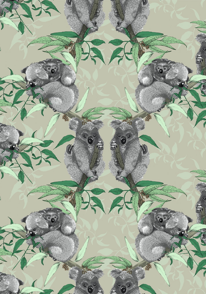 koala-bear_Pistachio Beautiful fabric and wallpaper suitable for residential and commercial interiors.