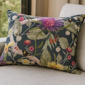Australian wildflowers Cushion Cover - Blackwater