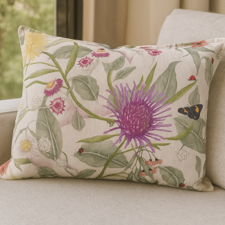 Australian Wildflowers Cushion Cover - Mushroom