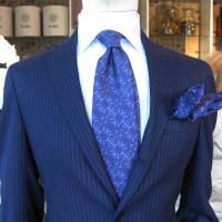 Silk tie and pocket hankie featuring handpainted motifs inspired by algea from the Royal Botanic Gardens Victoria Algea collection.