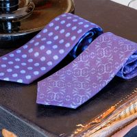 Silk ties featuring handpainted motifs inspired by algea from the Royal Botanic Gardens Victoria Algea collection.